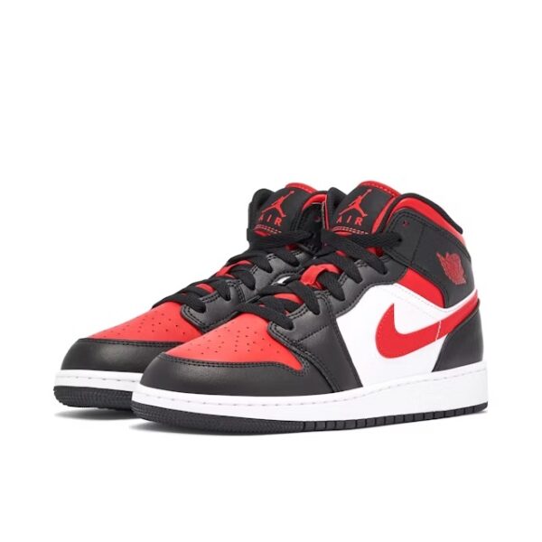 Air Jordan 1 Mid Bred Toe White – Image 3