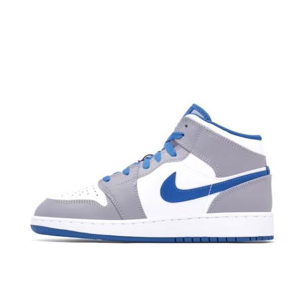 Air Jordan 1 Mid White True Blue Grey – Image 2